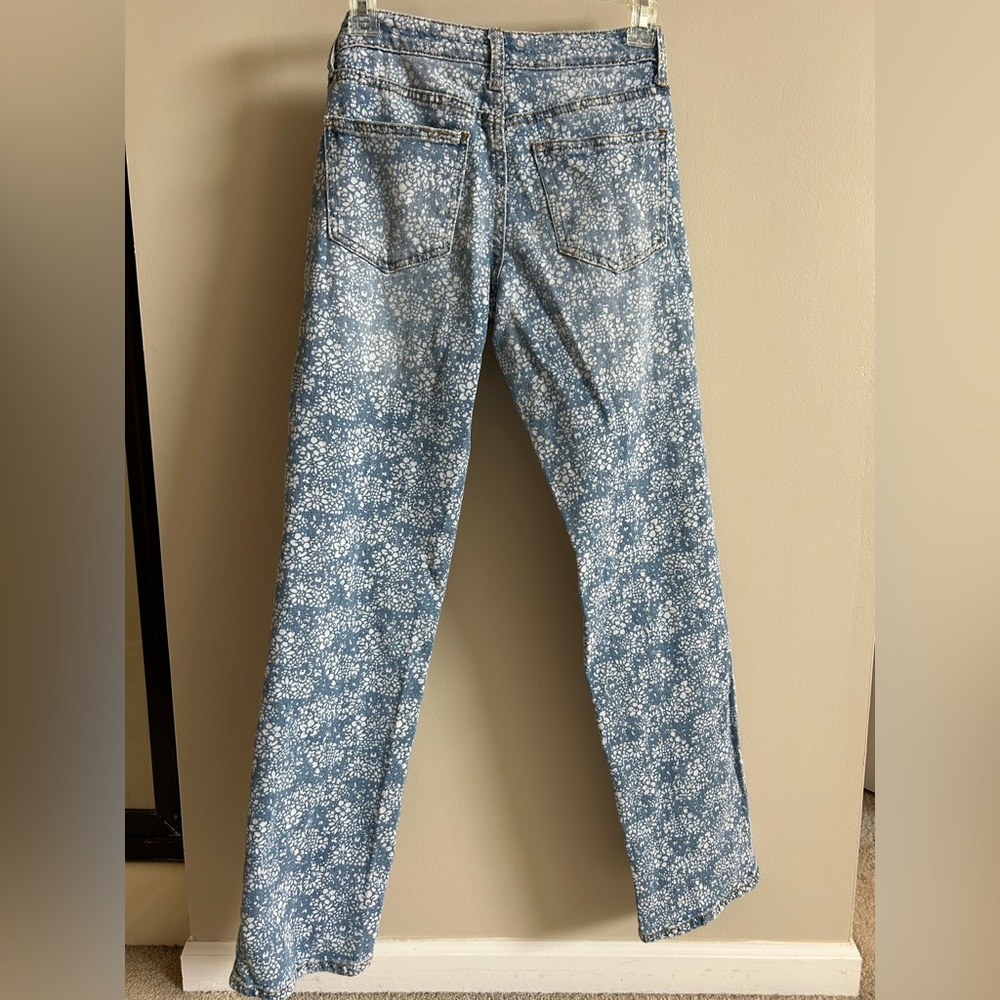 BP Blue & White Floral Skinny Jeans | Low Rise, Cotton - Picture 4 of 4